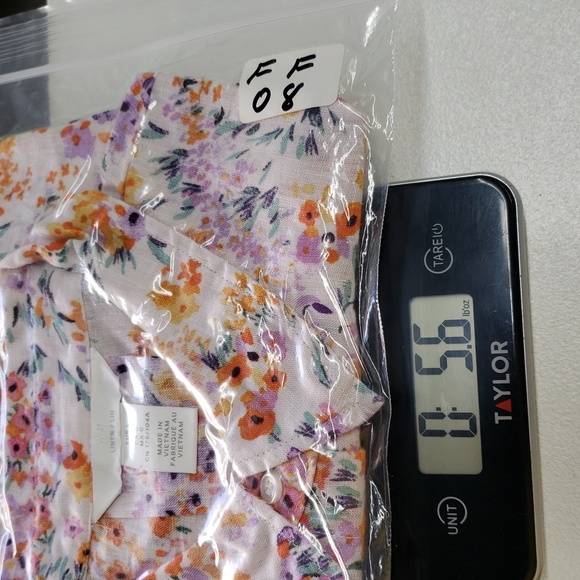 H&M Linen Floral Cropped Boxy Shirt Women's Size Large - Picture 11 of 11